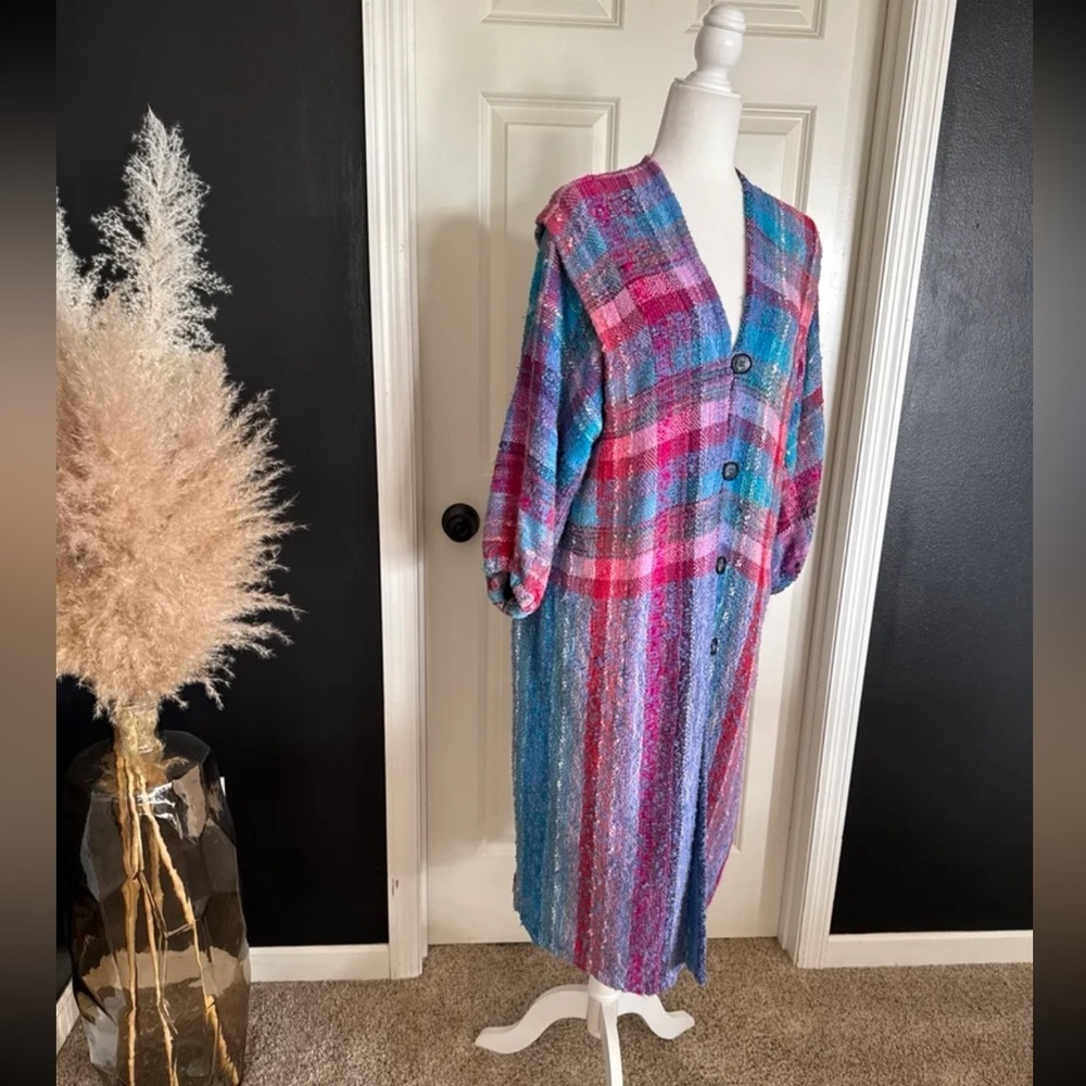 Vintage Elizabeth Jenkins Fiber Artist Handwoven Jacket Duster One Size - Picture 7 of 12